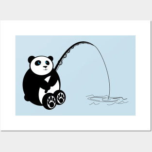 Fishing Panda Bear Posters and Art